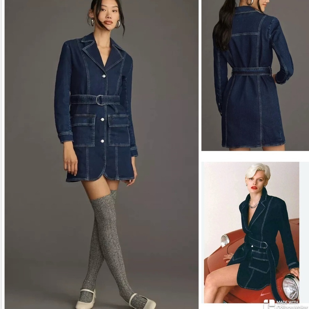 Anthropologie Pilcro denim blazer dress